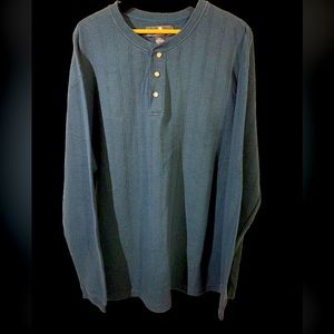 Consensus Sportswear Men Size 2xlt Knit Shirt 1/4 Button Long Sleeve Dark Blue